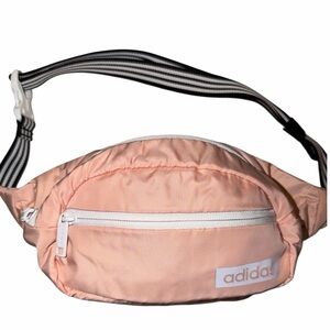 adidas Peach-Pink Striped Strap Waist Bag
